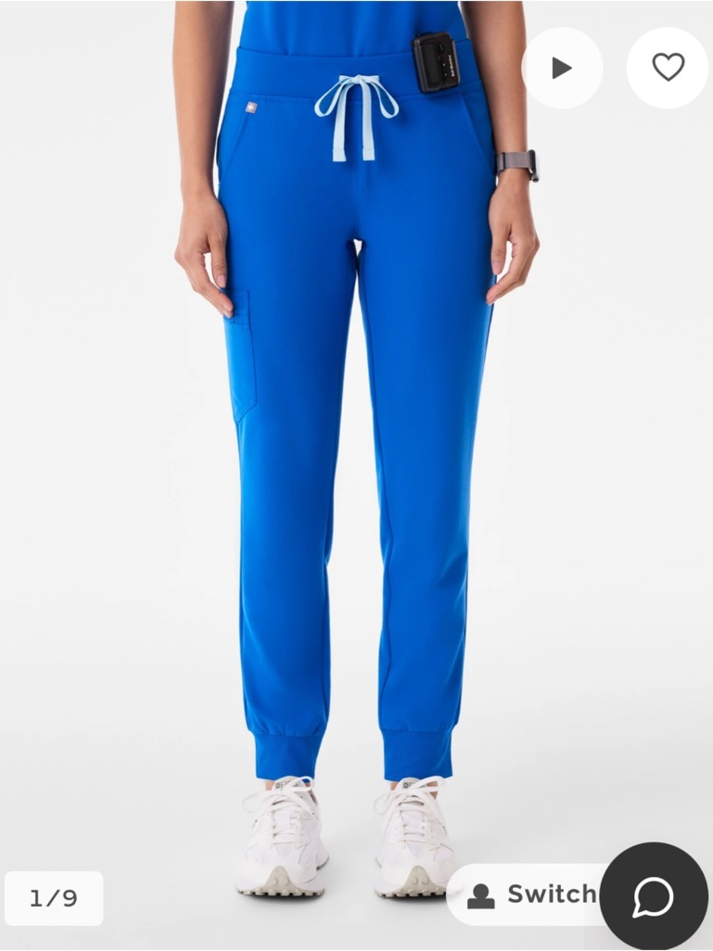 Figs Zamora Jogger Scrub Trouser in Royal Blue Sz S/T